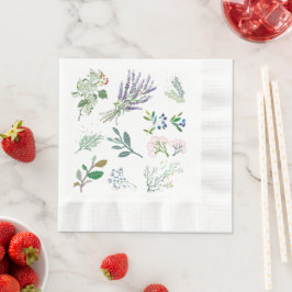 Elegante niedliche Grünpflanzen Serviette