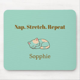 Elegante Niedliche Katzenliebhaberin Modische Klas Mousepad