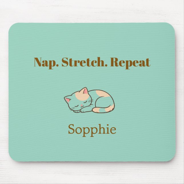 Elegante Niedliche Katzenliebhaberin Modische Klas Mousepad (Vorne)