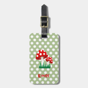 elegante niedliche Pilzpilze Polka Punkte Gepäckanhänger