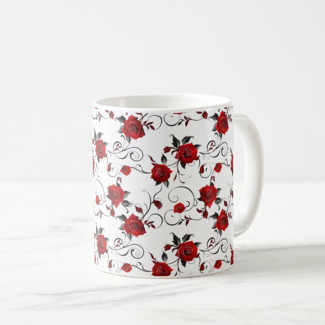 Elegante Niedliche, raffinierte, schicke Romantisc Kaffeetasse (VorderseiteRechts)