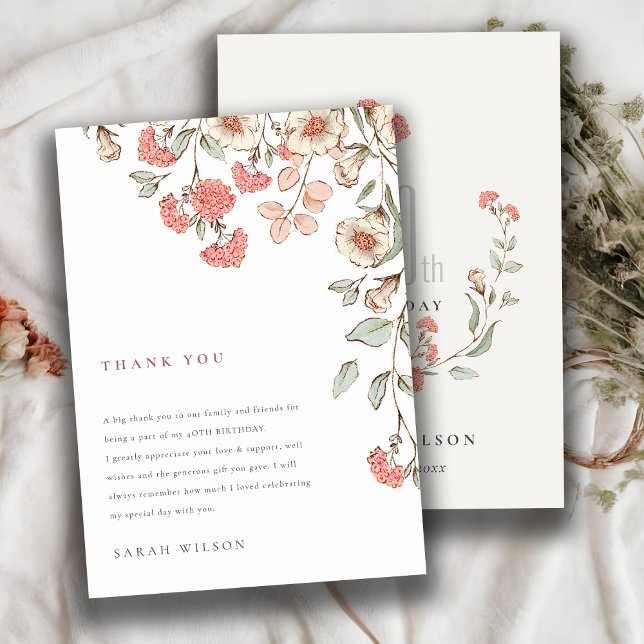 Elegante Niedliche rosa Blume, die jedes Alter zum Dankeskarte (Von Creator hochgeladen)