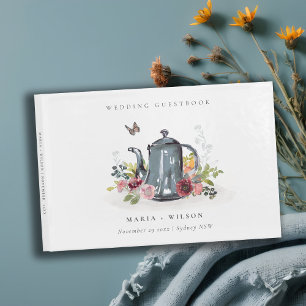 Elegante Niedliche Rose Blumenkohl-Hochzeit Gästebuch