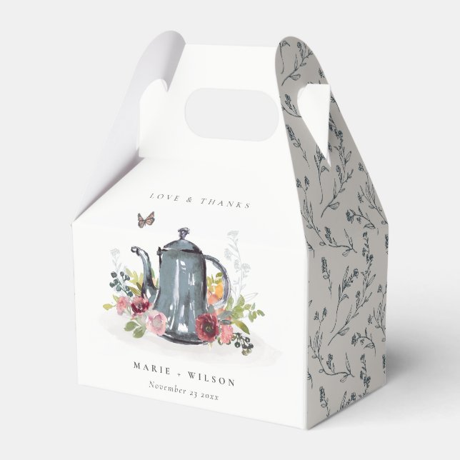 Elegante Niedliche Rose Blumenkohl-Hochzeit Geschenkschachtel (Vorderseite)