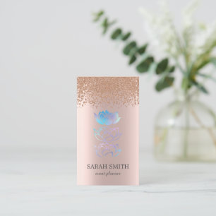 Elegante Niedliche Rose Gold Diamonds Lotus Visitenkarte