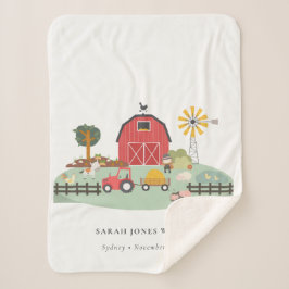 Elegante Niedliche rote grüne Barnyard Farm Animal Sherpadecke