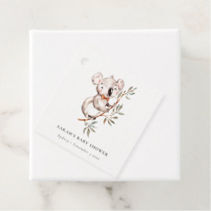 Elegante Niedliche Sleepy Koala Foliage Babydusche Geschenkanhänger