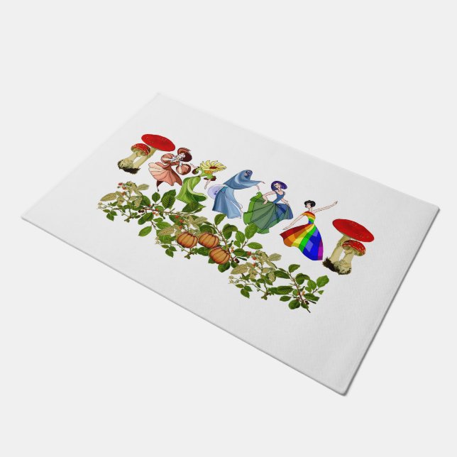 Elegante Niedliche Tanzschule Mushroom Fall Pumpki Fußmatte (Schrägansicht)