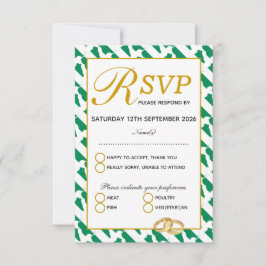 Elegante NIGERIA NAIJA Wedding RSVP Response Card Karte