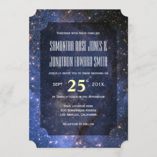 Elegante Night Sky / Space Theme Wedding Einladung