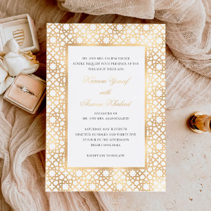 Elegante Nikkah-orientalische Hochzeitszeremonie G Folieneinladung