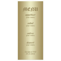 Elegante noble Goldmenü-Karte