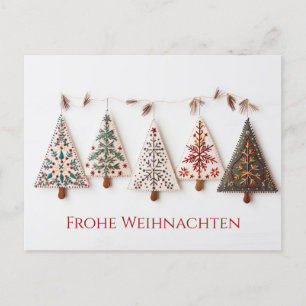Elegante Nordic Style Weihnachtsbäume Postkarte