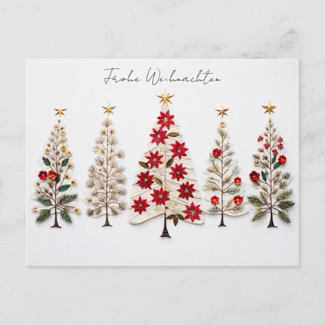 Elegante Nordic Style Weihnachtsbäume Postkarte (Vorderseite)