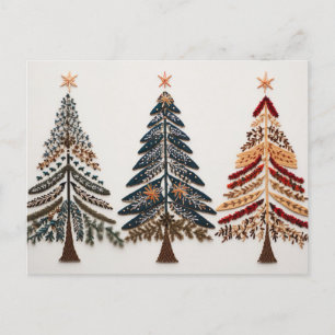 Elegante Nordic Style Weihnachtsbäume Postkarte