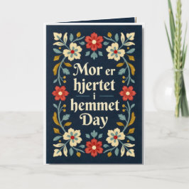 Elegante Norwegische Rosemaling Muttertag Karte
