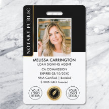 Elegante Notar-ID-Foto in Schwarz und Gold