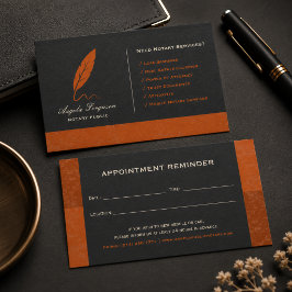 Elegante Notar Orange Geschäft Terminkarte