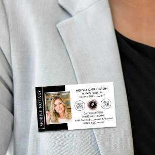 Elegante Notar Public Black Rose Gold Namenschild