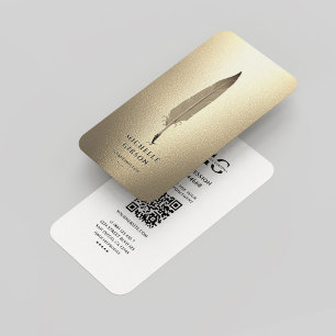 Elegante Notary Monogram Gold Quill Visitenkarte