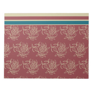 Elegante Notepad oder Jotter, Maroon, Blue Floral Notizblock