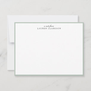 Elegante Notizkarte mit personalisiertem Salbeigrü Einladung