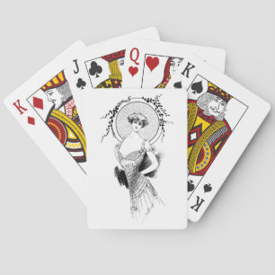 Elegante Nouveau Art Deco Vintage Frauenzeichnung Spielkarten