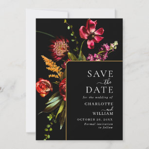 Elegante Nouveau-Garten-Blumen-Hochzeit Save The Date