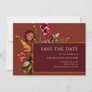 Elegante Nouveau-Garten-Blumen-Hochzeit Save The Date