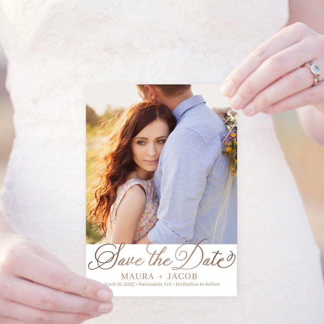 Elegante Nuptial Save the Date Card Dankeskarte (Von Creator hochgeladen)
