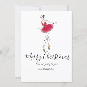 Elegante Nutcracker Ballet Dancer Holiday Card Einladung