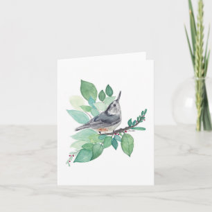 Elegante Nuthatch Watercolor Note Card