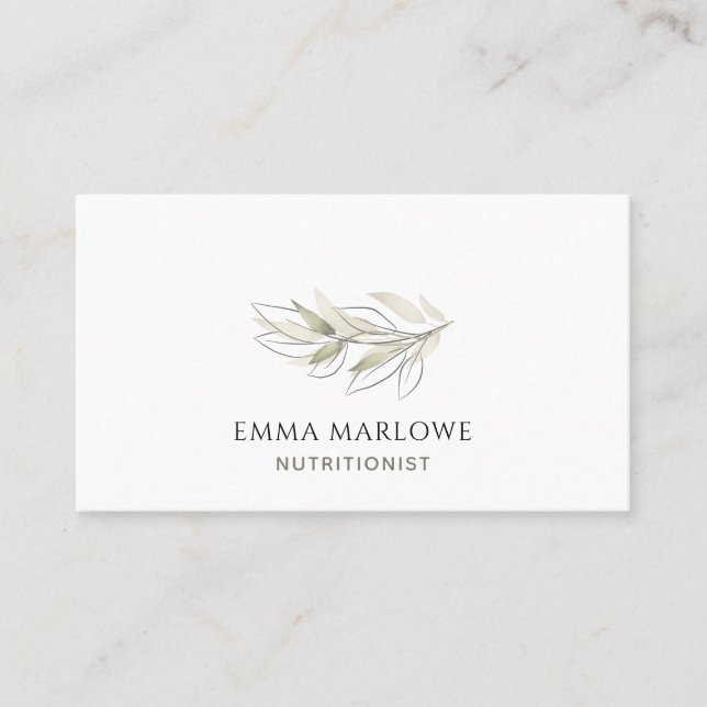 Elegante Nutritionist Business & Appointment Card Visitenkarte (Vorderseite)