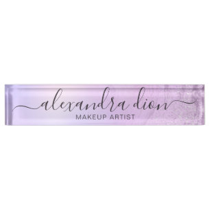 Elegante Ober-Glitzer-Marmor-Makeup-Künstler Namensplakette