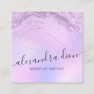 Elegante Ober-Glitzer-Marmor-Makeup-Künstler Quadratische Visitenkarte