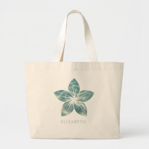 Elegante Ocean frangipani Blume Custom Jumbo Stoffbeutel