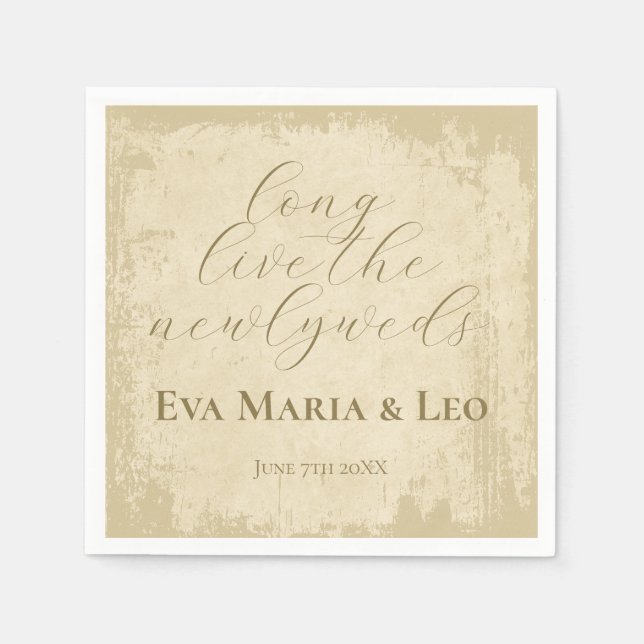 Elegante Off-White Grunge Edge Serviette (Vorderseite)