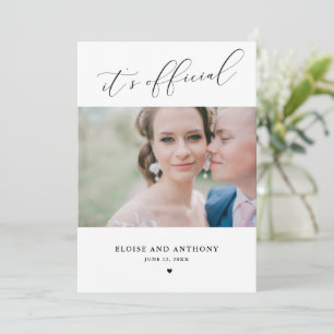 Elegante offizielle Hochzeitsankündigungskarte für Ankündigung