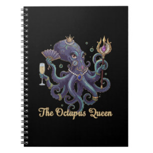 Elegante Oktopus Königin Königliche Fantasy Meer Notizblock