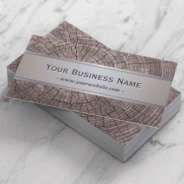 Elegante Old Wood Tree Rings Texture Business Card Visitenkarte (Von Creator hochgeladen)