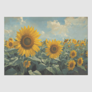 Elegante Ölgemälde Vintage-Sonnenblume Seidenpapier