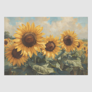 Elegante Ölgemälde-Vintage-Sonnenblume Seidenpapier