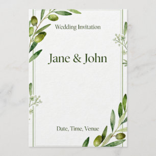 Elegante olivbraun Hochzeitseinladung Einladung