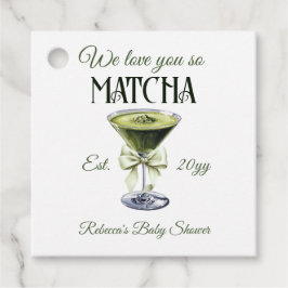 Elegante Olive Bow Liebe Sie So Matcha Baby Dusche Geschenkanhänger
