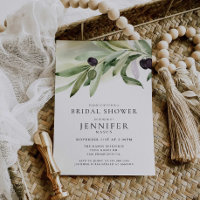 Elegante Olive Branch Bridal Dusche Einladung