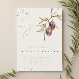 Elegante Olive Branch Einladung zur Hochzeit