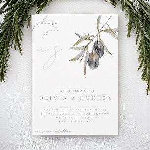 Elegante Olive Branch Einladung zur Hochzeit