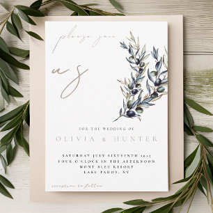 Elegante Olive Branch Einladung zur Hochzeit