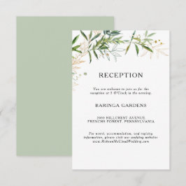 Elegante Olive Greenerity Wedding Reception Card Begleitkarte