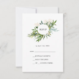 Elegante Olive Greenery RSVP Card Karte
